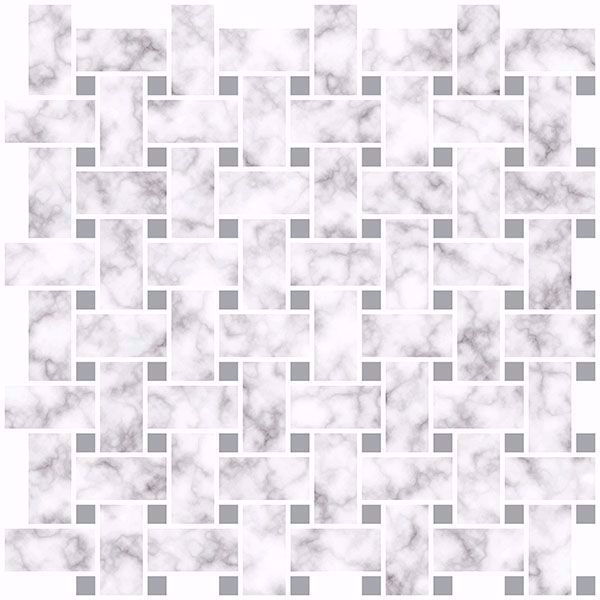 Basketweave Carrara Peel & Stick Backsplash