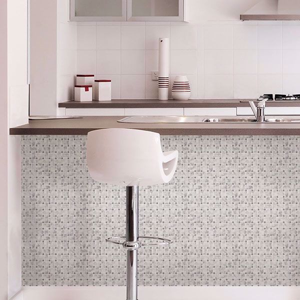 Basketweave Carrara Peel & Stick Backsplash