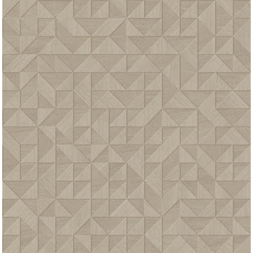 Gallerie Beige Geometric Wood Wallpaper