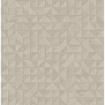 Gallerie Beige Geometric Wood Wallpaper