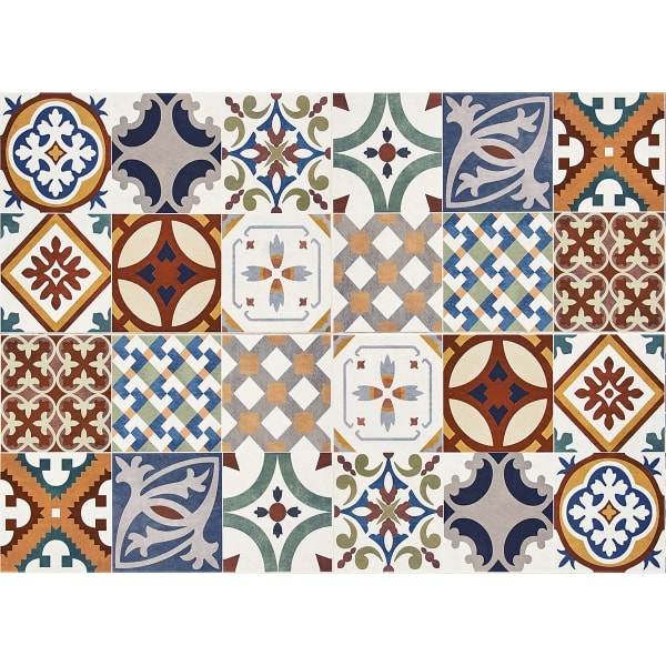 Red Azulejos Kitchen Panels