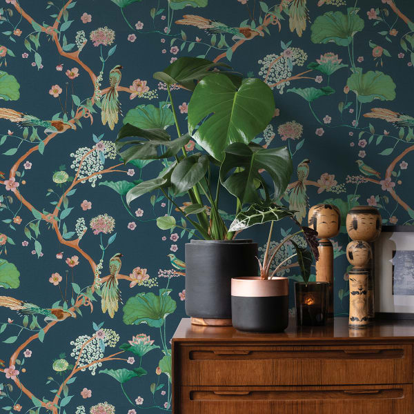 Asa Blue Whimsical Trail Wallpaper