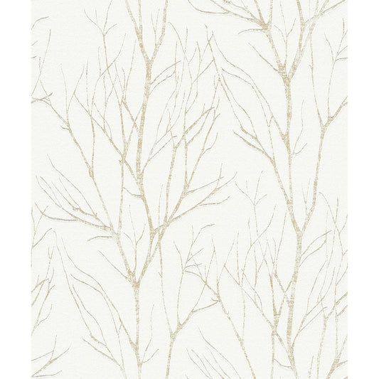 Diani Charcoal Metallic Tree Wallpaper
