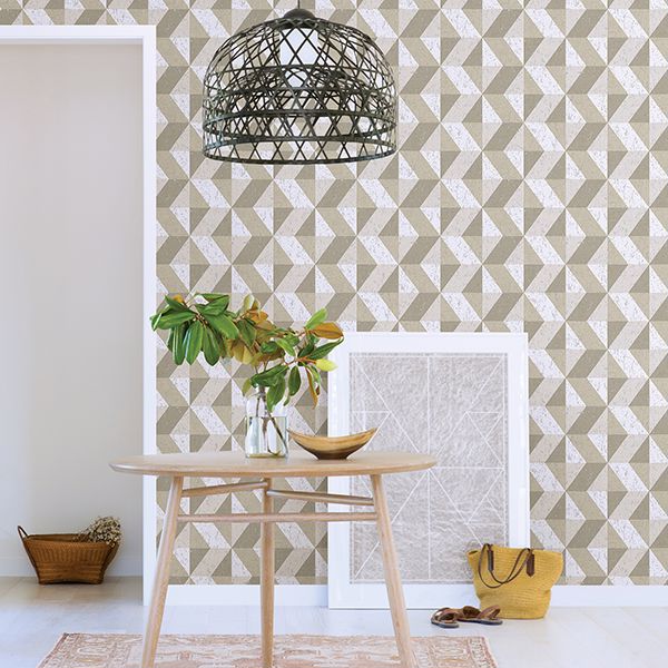Cerium Concrete Geometric Wallpaper