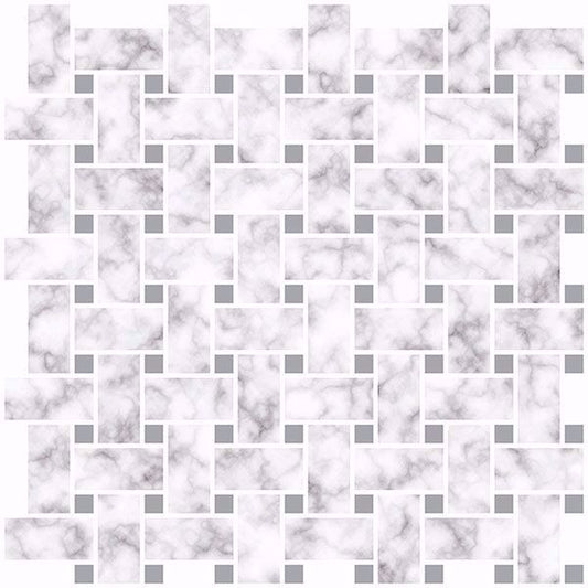 Basketweave Carrara Peel & Stick Backsplash