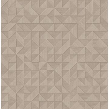 Gallerie Beige Geometric Wood Wallpaper