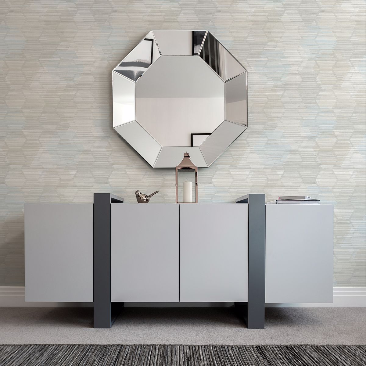 Jabari Geometric Faux Grasscloth Wallpaper