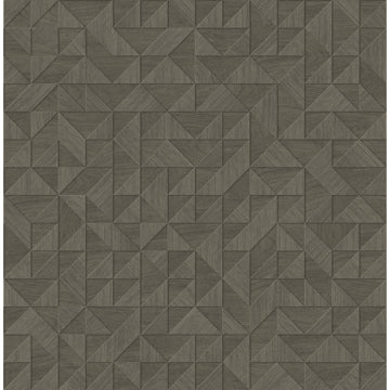 Gallerie Beige Geometric Wood Wallpaper