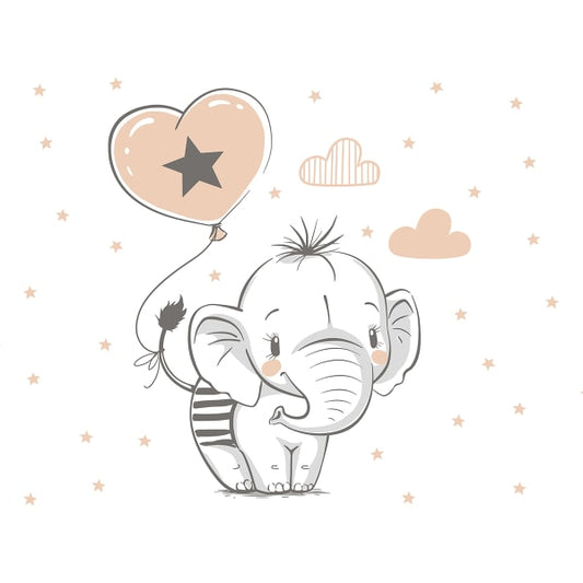 Balloon Cartoon Elephant Wall Mural