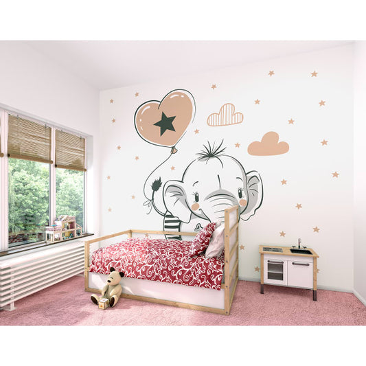Balloon Cartoon Elephant Wall Mural