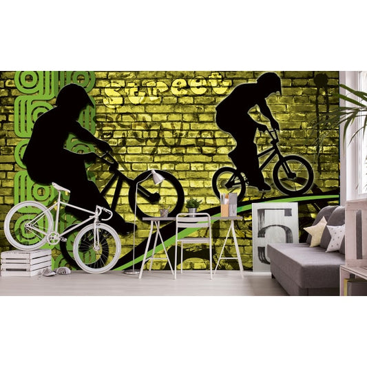 Bicycle Green Wall Mural