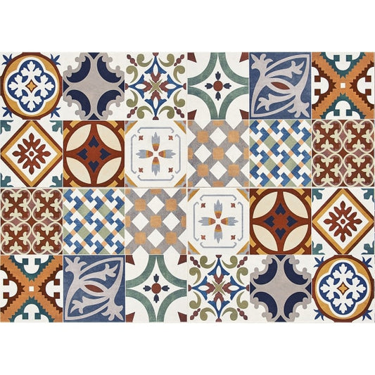 Red Azulejos Kitchen Panels