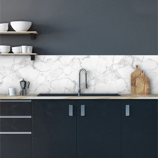 White Marble Peel and Stick Backsplash