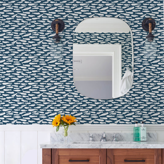 Nunkie Navy Sardine Wallpaper