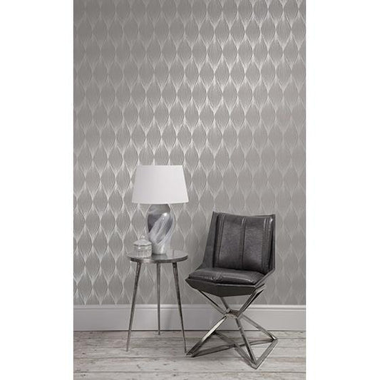 Gleam Linear Ogee Wallpaper